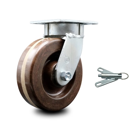 6 Inch Kingpinless High Temp Phenolic Wheel Swivel Caster With Swivel Lock SCC